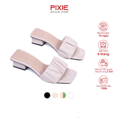 Guốc Cao Gót Nữ 3cm Quai Bèo Nhún Pixie X952