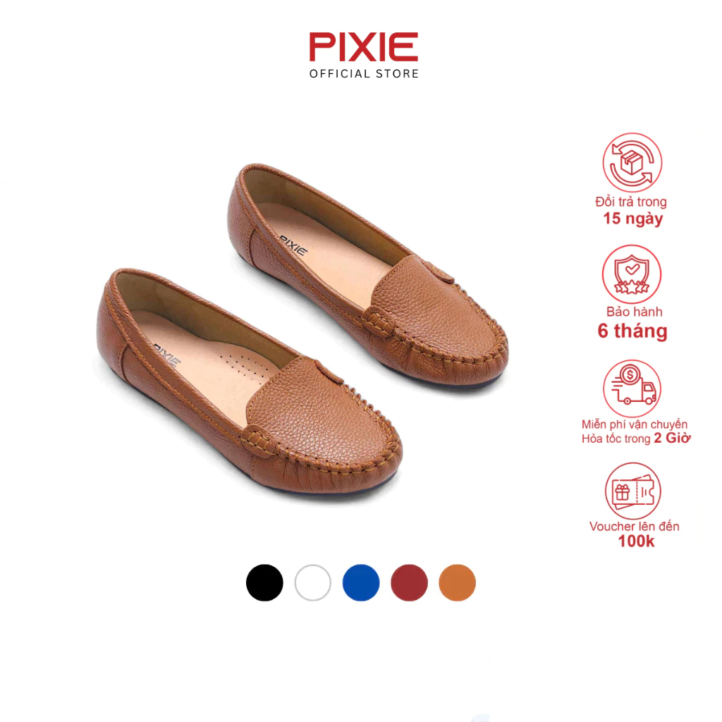 Giày Mọi Da Bò Thật Đế Mềm Pixie 3254