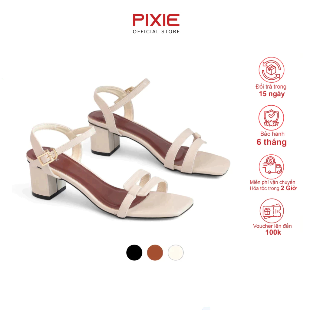 Giày Sandal Nữ Cao Gót 5cm Quai Mảnh Pixie X891