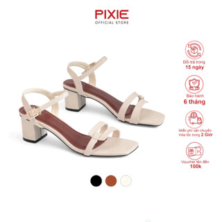 Giày Sandal Nữ Cao Gót 5cm Quai Mảnh Pixie X891