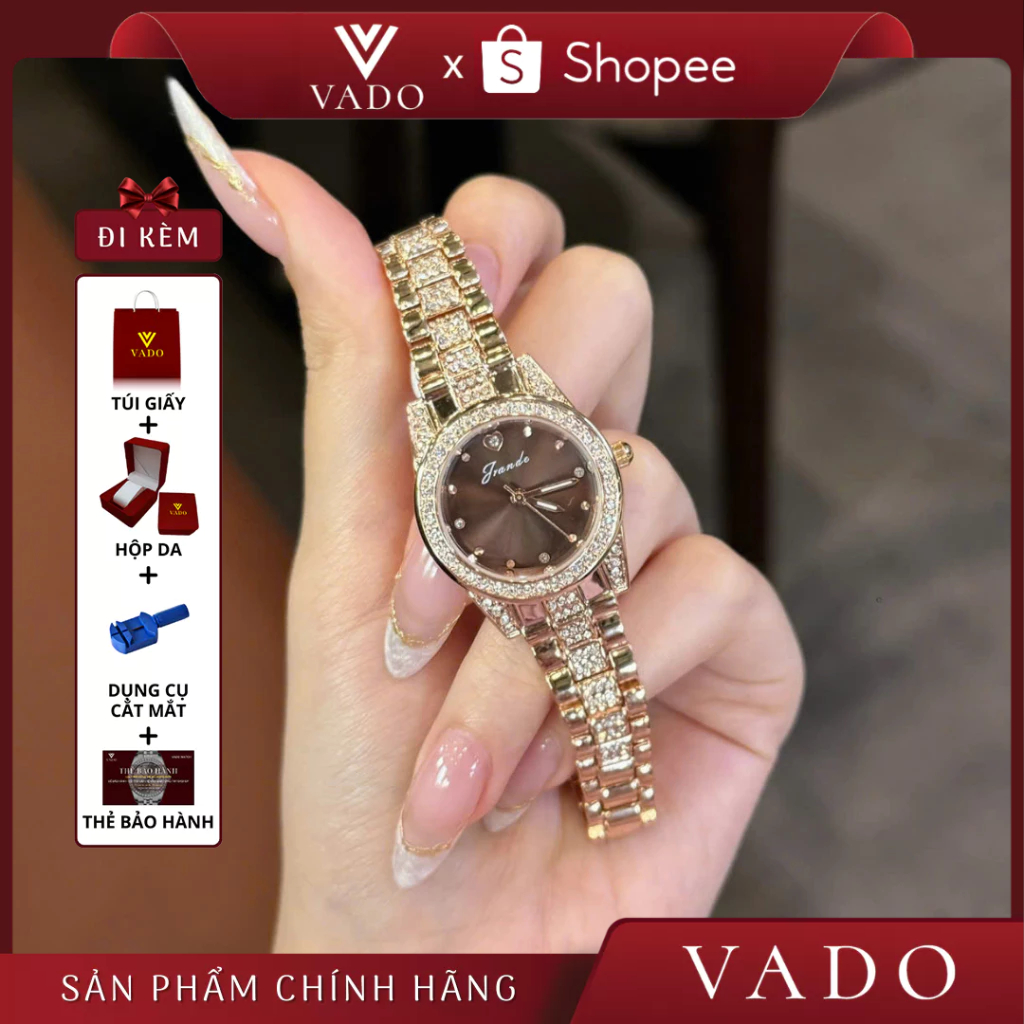 Đồng Hồ Nữ VADO Basic Mặt Tròn, Dây Kim Loại Bền Không Rỉ, Hỗ Trợ Kháng Nước - DH3119 JRANDE
