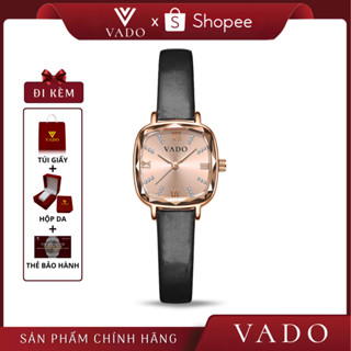 Đồng Hồ Nữ VADO Sang Chảnh Đính Đá Mặt Tròn, Dây Da Bền Đẹp, Hỗ Trợ Kháng Nước - DHJ7716