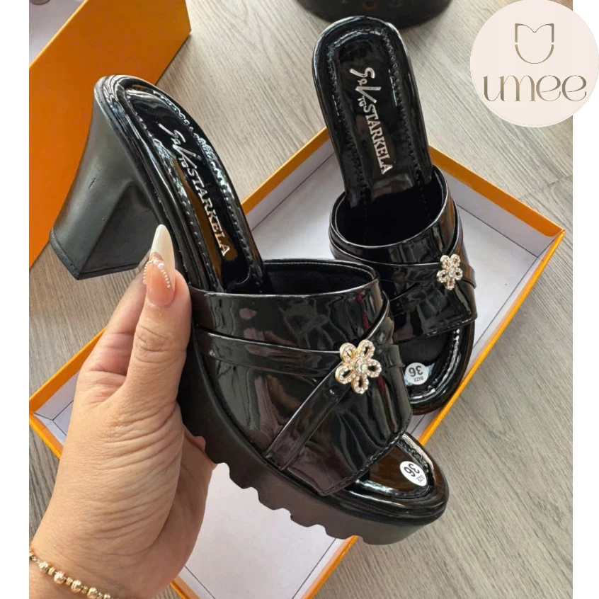 Dép nữ trung niên đế 7cm quai mềm thanh lịch, dép cho mẹ, dép trung niên nữ