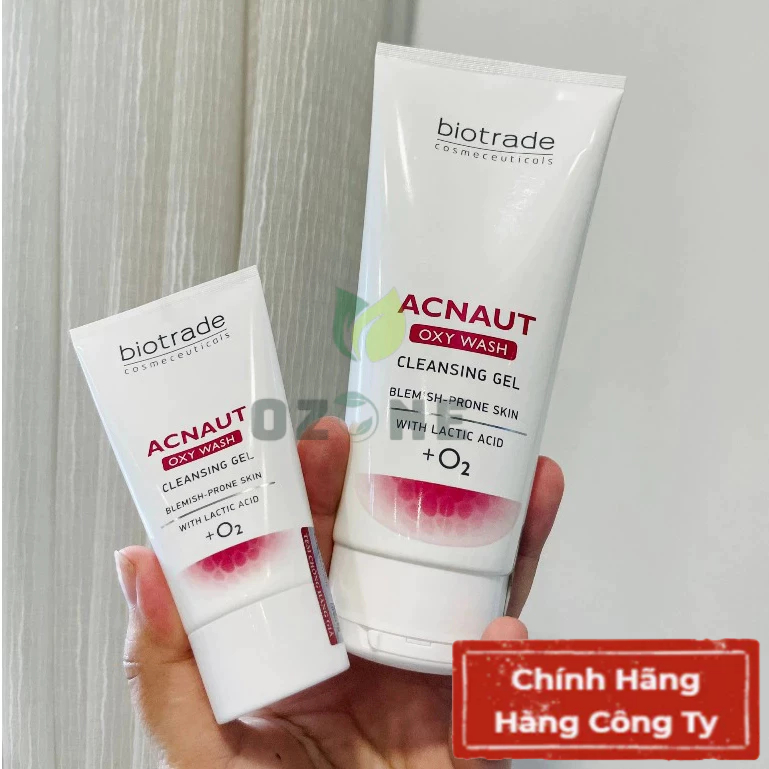 Biotrade Acnaut Oxy Wash Cleasing - Sữa Rửa Mặt Da Dầu Mụn Nhạy Cảm Dạng Gel - Ozone Skincare