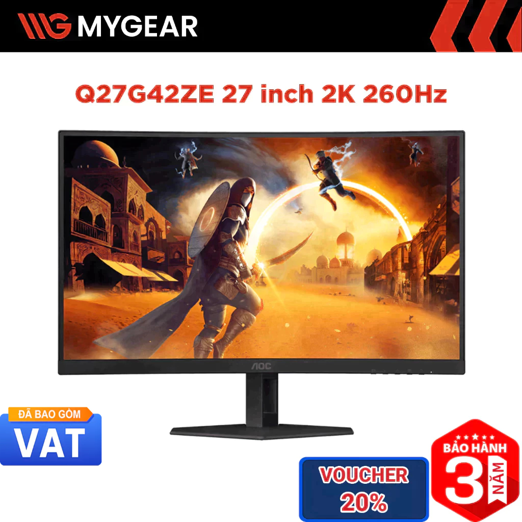 Màn hình Gaming AOC Q27G42ZE 27 inch 2K 260Hz 0.3ms Fast IPS G-Sync