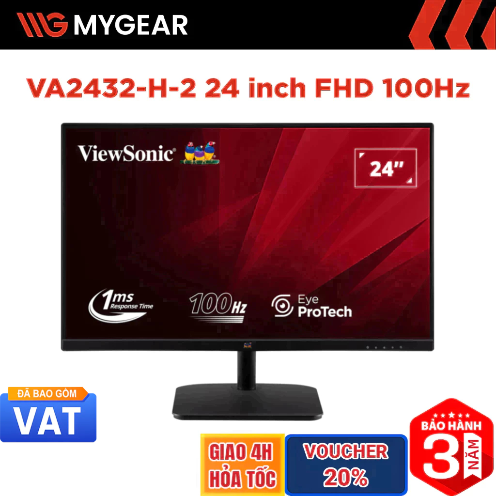Màn hình ViewSonic VA2432-H-2 24 inch FHD 100Hz 1ms IPS | BigBuy360 - bigbuy360.vn