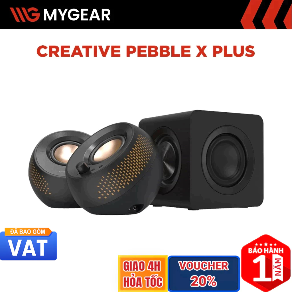 Loa vi tính Creative Pebble X Plus 2.1 USB-C Bluetooth RGB Subwoofer