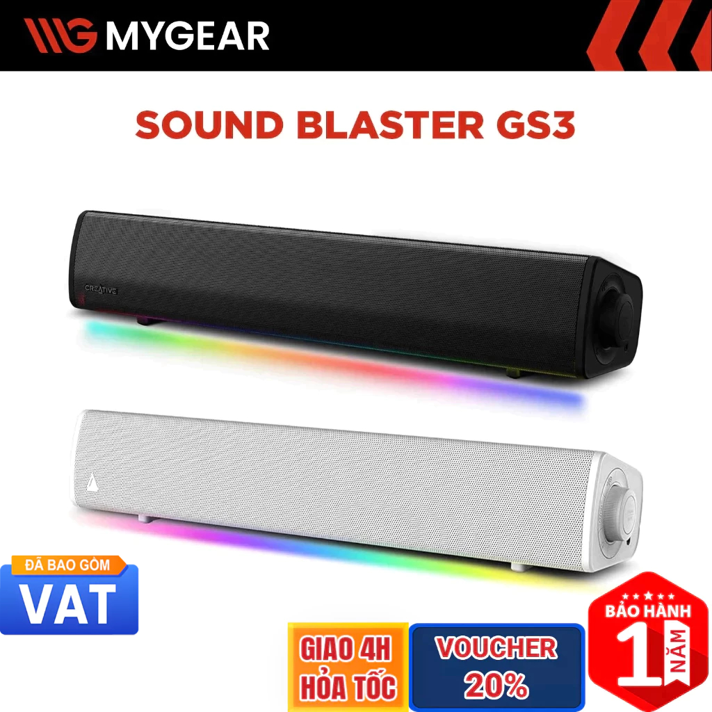 Loa Creative Sound Blaster GS3 RGB SuperWide USB-C Bluetooth 5.4