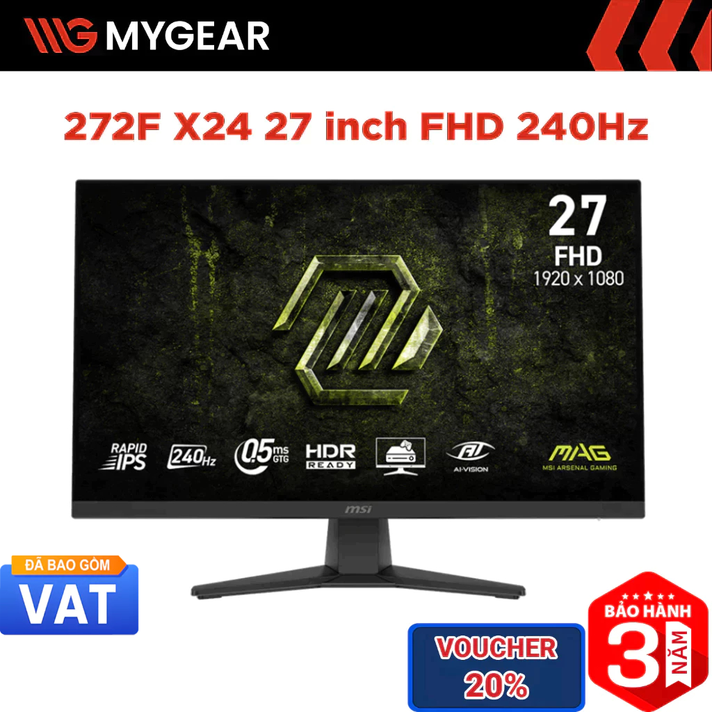 Màn hình Gaming MSI MAG 272F X24 27 inch FHD 240Hz 0.5ms Rapid IPS