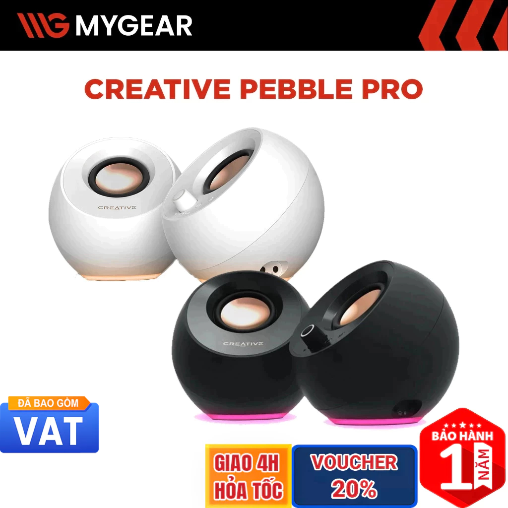 Loa máy tính Creative Pebble Pro 2.0 RGB USB-C Bluetooth 5.3