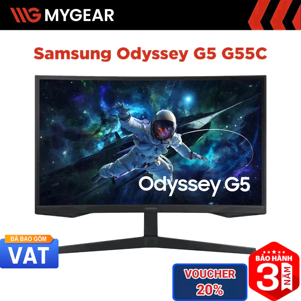 Màn hình Gaming Samsung Odyssey G5 G55C 27 inch QHD 165Hz 1ms VA 1000R HDR10