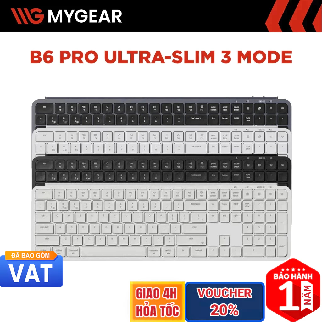 Bàn phím không dây Keychron B6 Pro Ultra-Slim Wireless