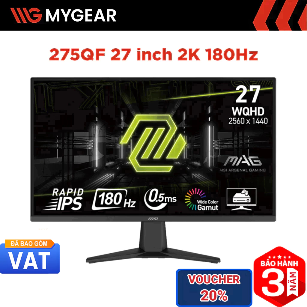 Màn hình Gaming MSI MAG 275QF 27 inch 2K 180Hz 0.5ms IPS