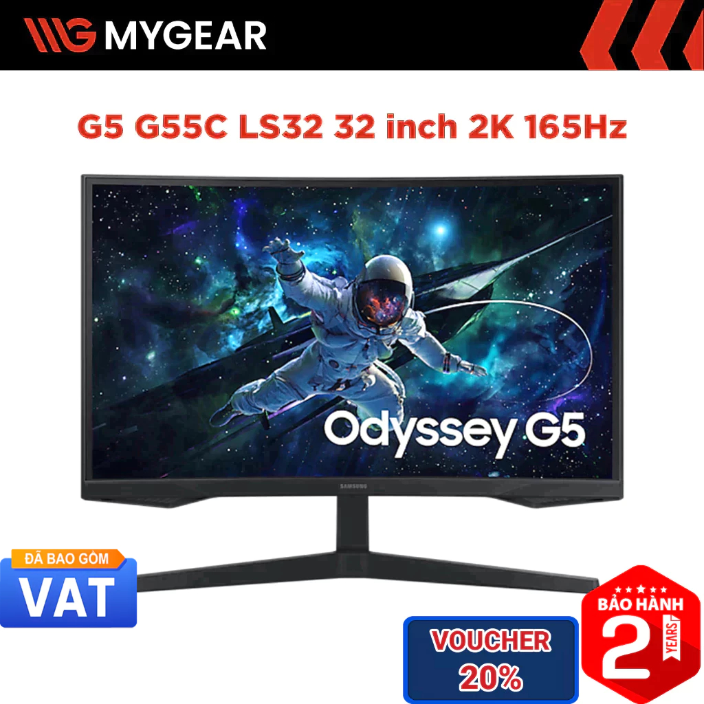 Màn hình Gaming Samsung Odyssey G5 G55C LS32CG552EEXXV 32 inch 2K 165Hz 1ms VA