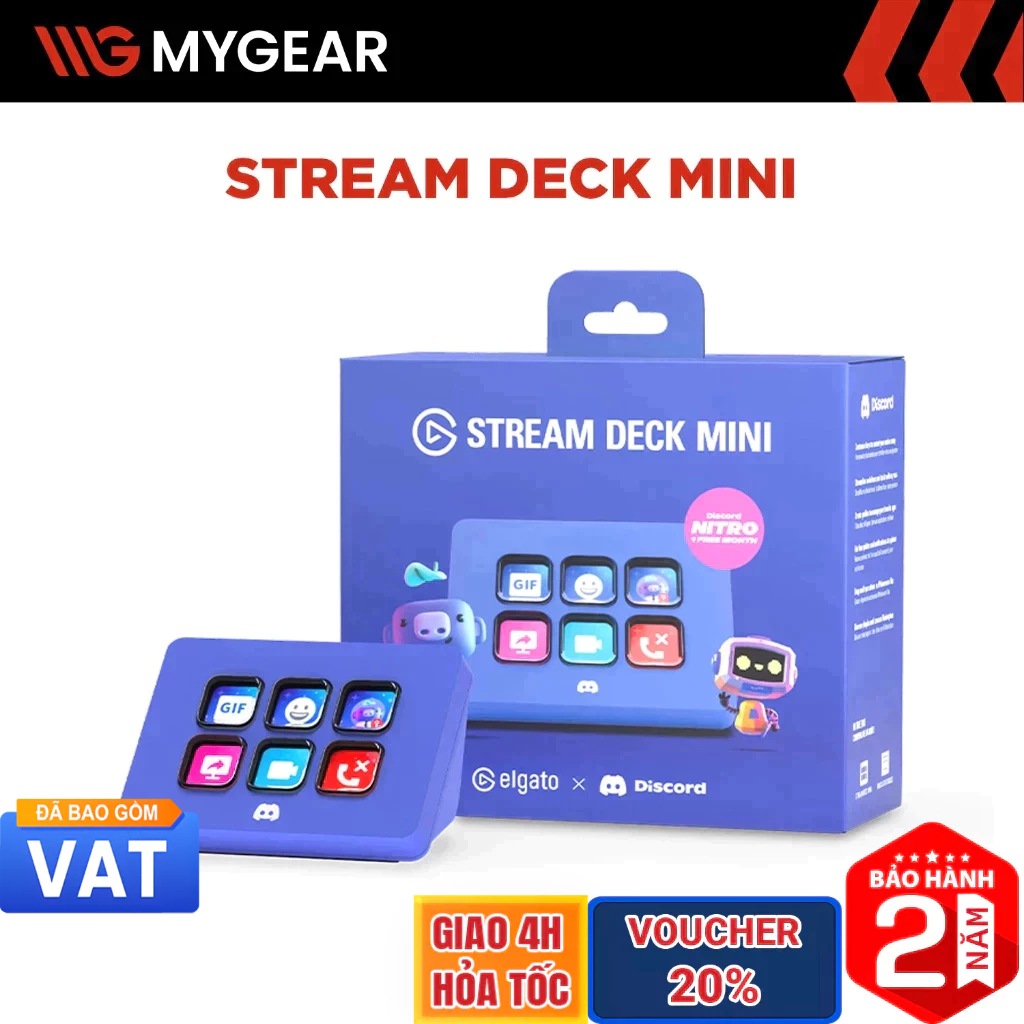 Bảng Điều Khiển Elgato Stream Deck Mini Discord Edition 6 Phím LCD