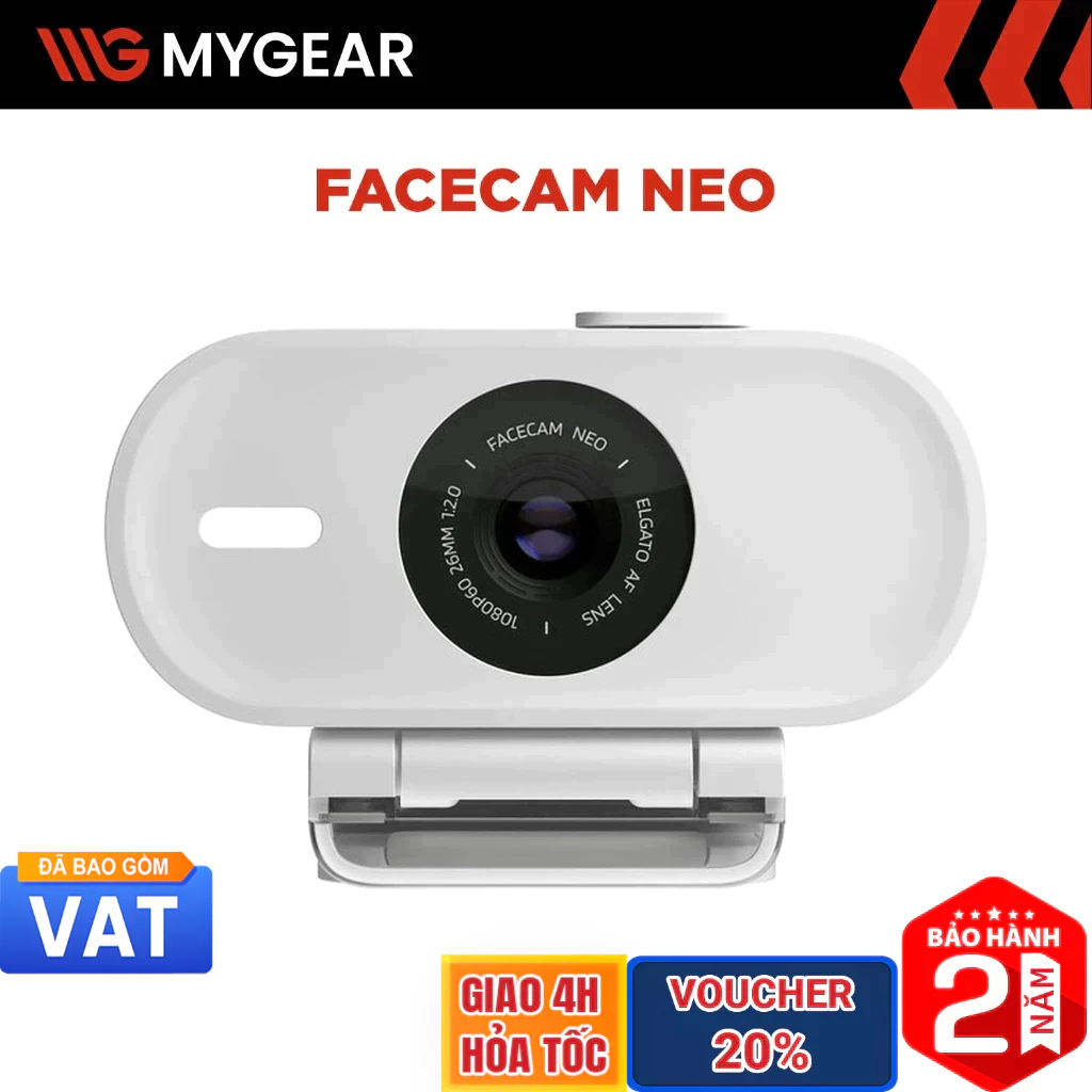 Webcam Elgato Facecam Neo Full HD 1080p 60fps Autofocus HDR