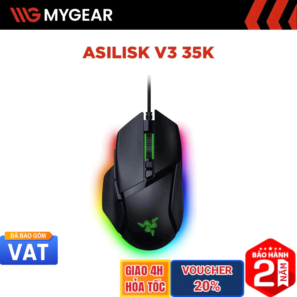 Chuột Razer Basilisk V3 35K Gaming Có Dây RGB