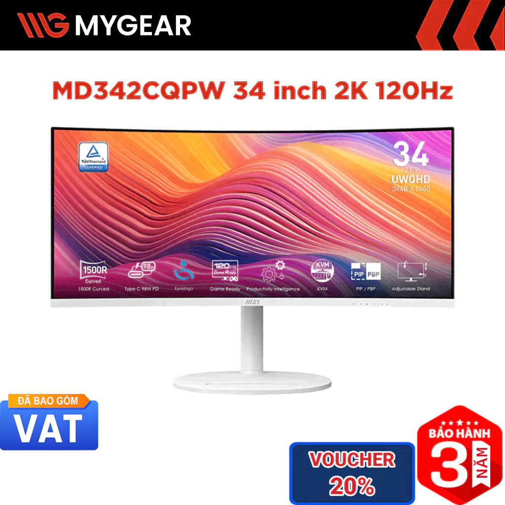 Màn hình cong MSI Modern MD342CQPW 34 inch 2K 120Hz 1ms VA