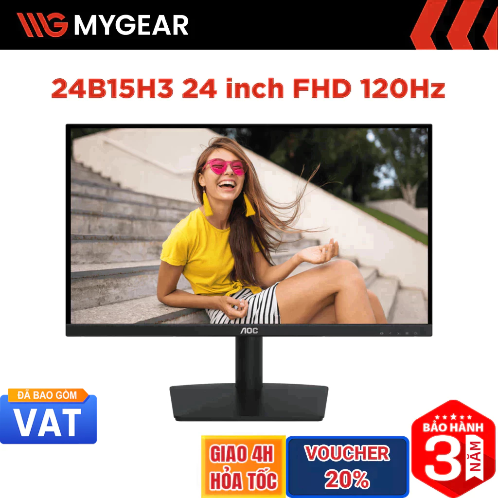 Màn hình Gaming AOC 24B15H3 24 inch FHD 120Hz 4ms IPS Adaptive-Sync