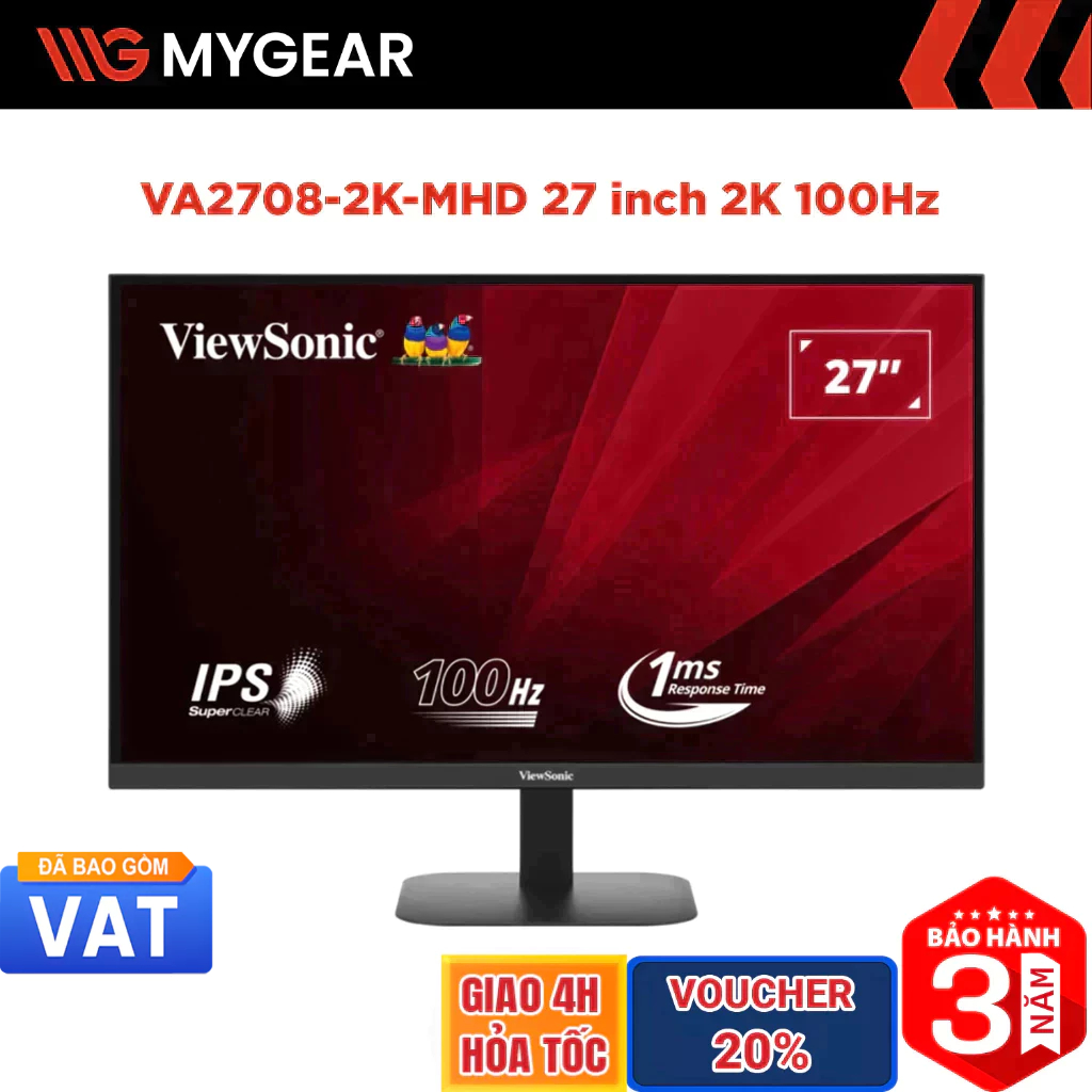 Màn hình ViewSonic VA2708-2K-MHD 27 inch 2K 100Hz 1ms IPS