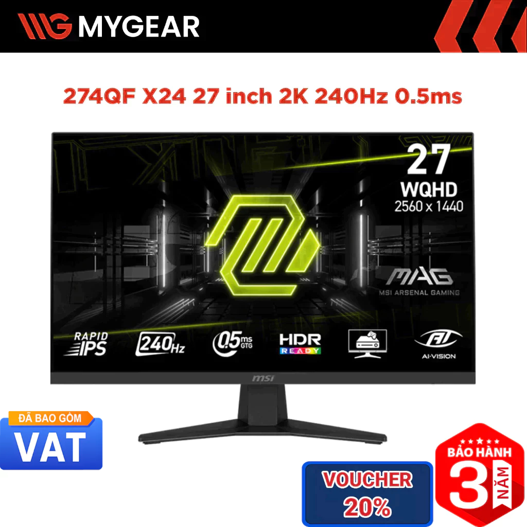 Màn hình Gaming MSI MAG 274QF X24 27 inch 2K 240Hz 0.5ms Rapid IPS