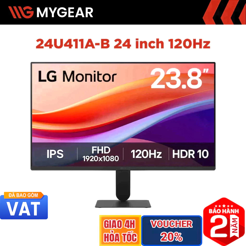 Màn hình LG 24U411A-B 23.8 inch Full HD 120Hz 1ms MBR IPS HDR10 viền siêu mỏng