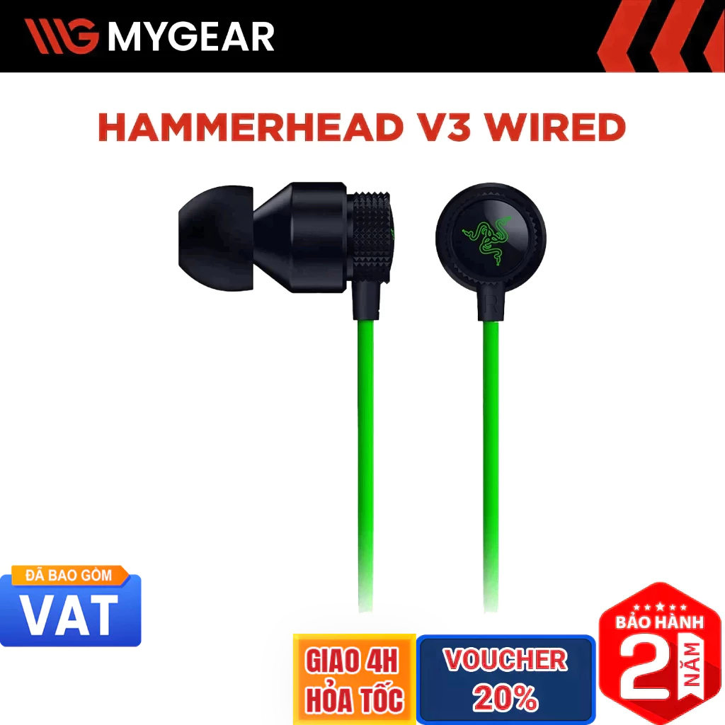 Tai nghe Gaming In-ear Razer Hammerhead V3 Wired