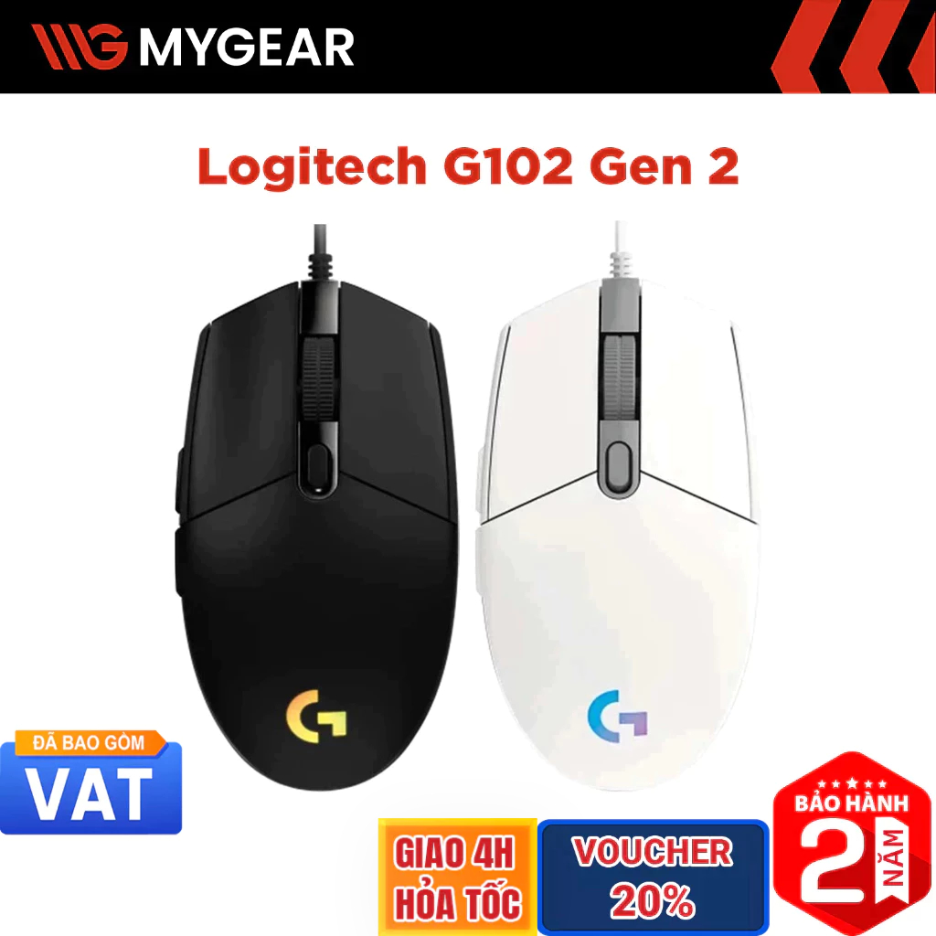 Chuột có dây Logitech G102 Gen 2 LIGHTSYNC ĐEN
