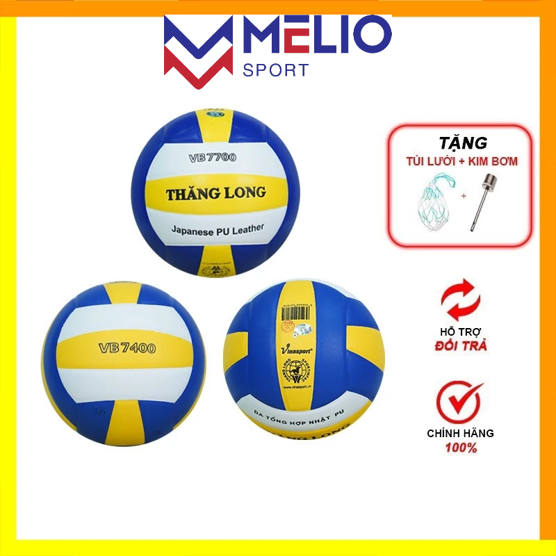 Bóng Chuyền Thăng Long Da DG7400, DG 7000, DG 77000 Tặng Túi Lưới Đựng Bóng Và Kim Bơm Tiêu Chuẩn
