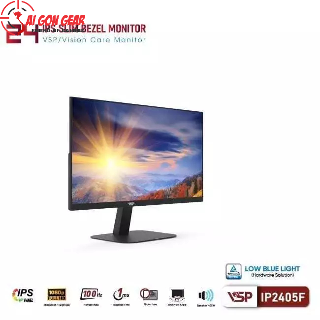 Màn hình VSP IP2405F | 23.8 inch, FHD, IPS, 100Hz, 1ms, HDMI + VGA