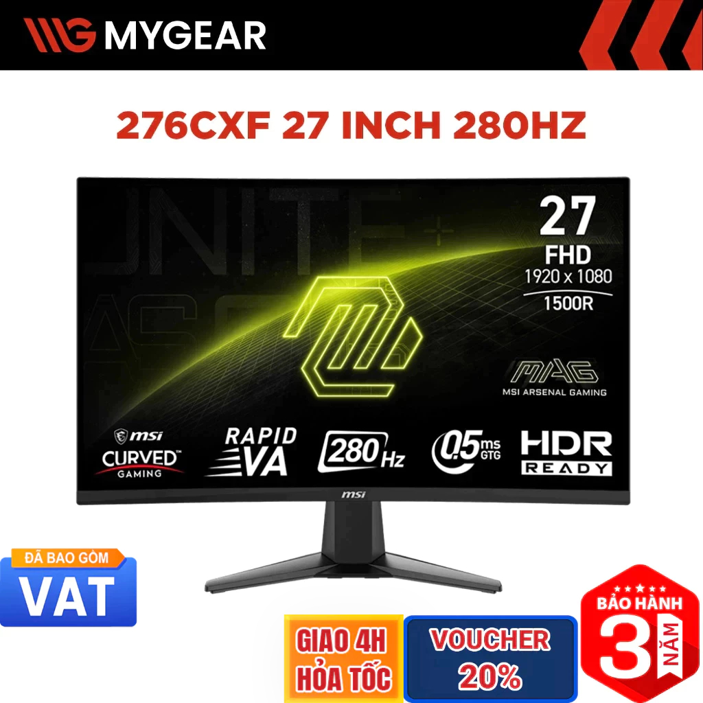 Màn hình Gaming MSI MAG 276CXF 27 inch Full HD 280Hz 0.5ms Rapid VA