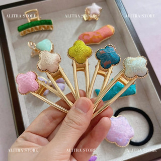 Kẹp tóc tơ tằm cao cấp may thủ công rất xinh xương kẹp chắc chắn nhiều màu sắc kích thước 2x5 (cm) K02