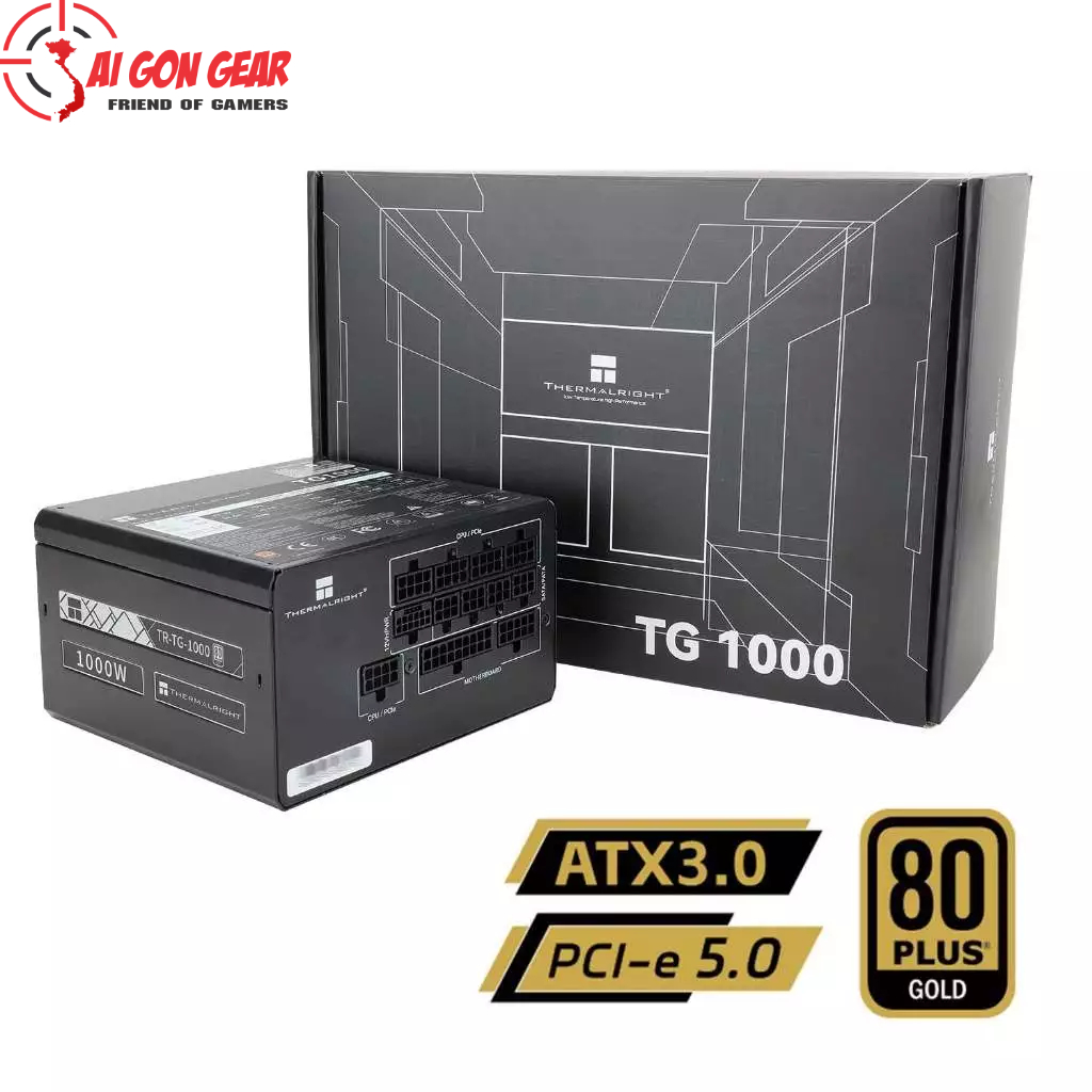 NGUỒN 1000W THERMALRIGHT TR-TG1000W 80 PLUS GOLD ĐEN/TRẮNG