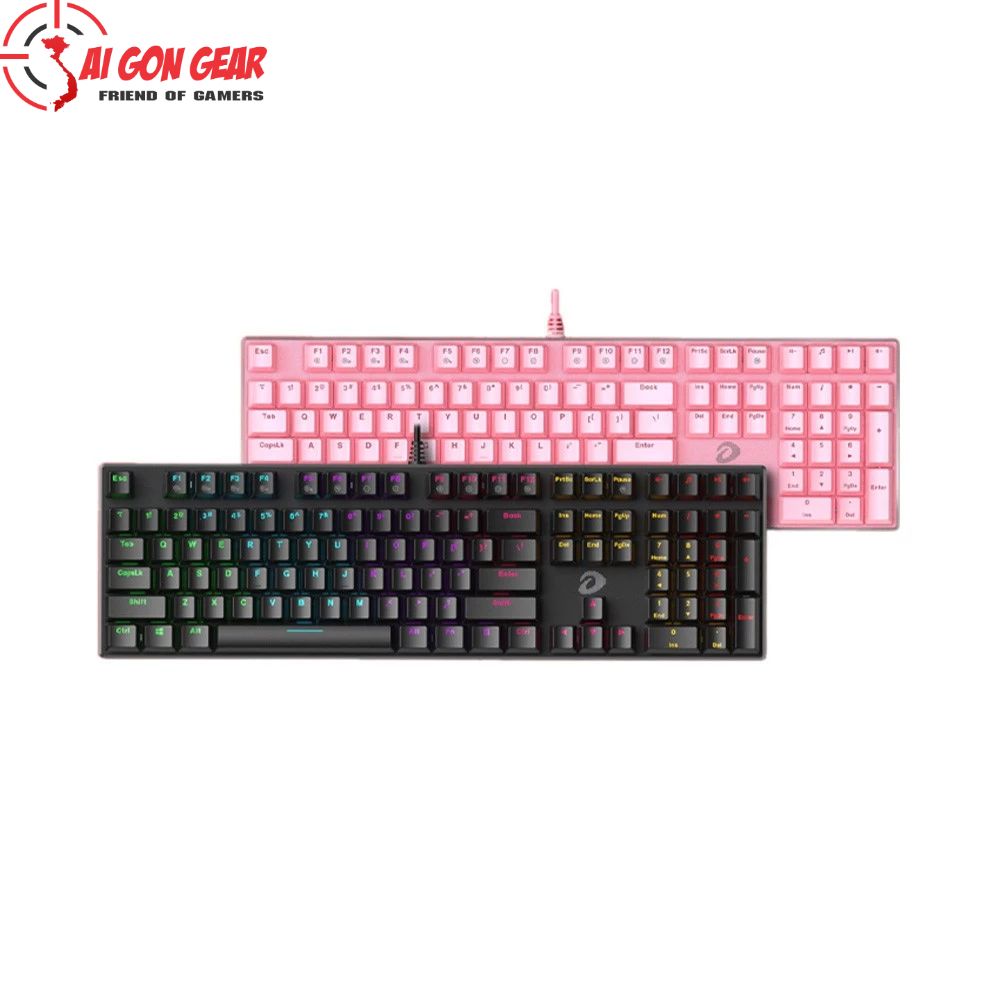 Keyboard DareU - EK810-EK810X - Black/Pink - BLACK GREY Switch Brown