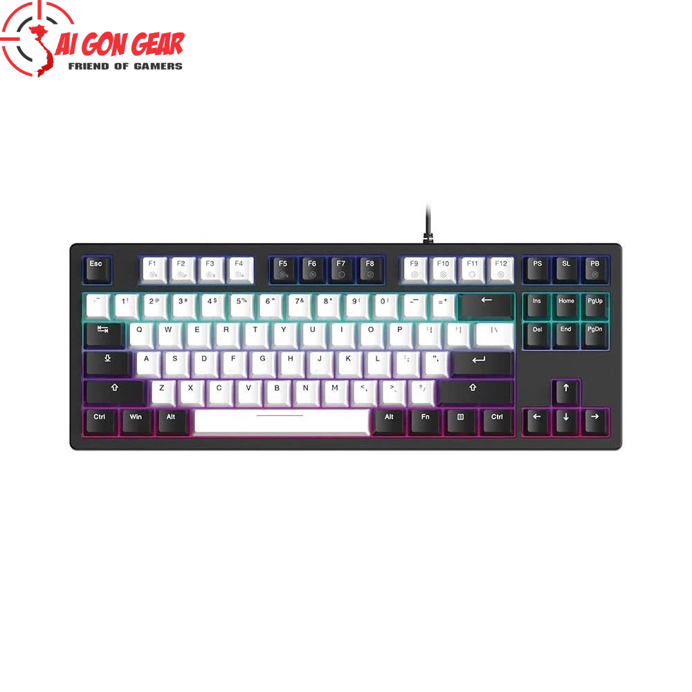 Bàn phím DareU - EK87 V2 - White Black