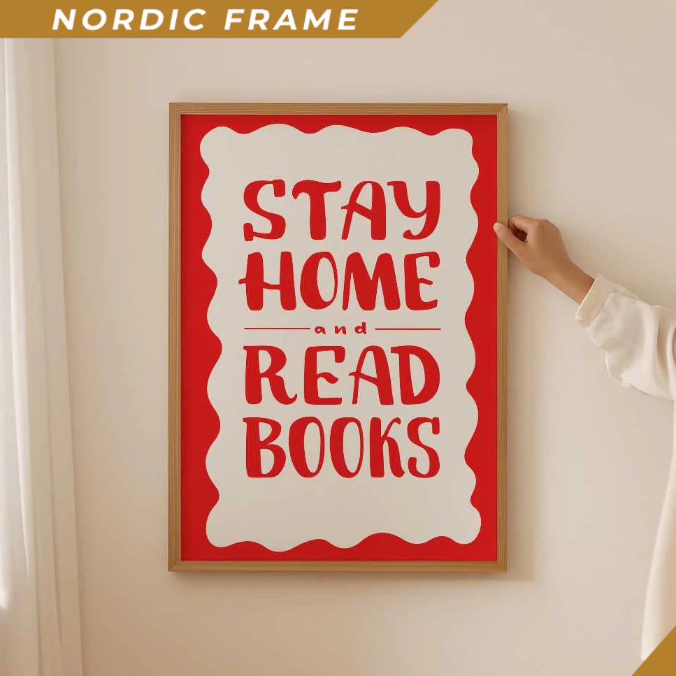 Tranh treo tường, Bookstagram Poster, Preppy book club Print as book lover gift, Aesthetic book nook