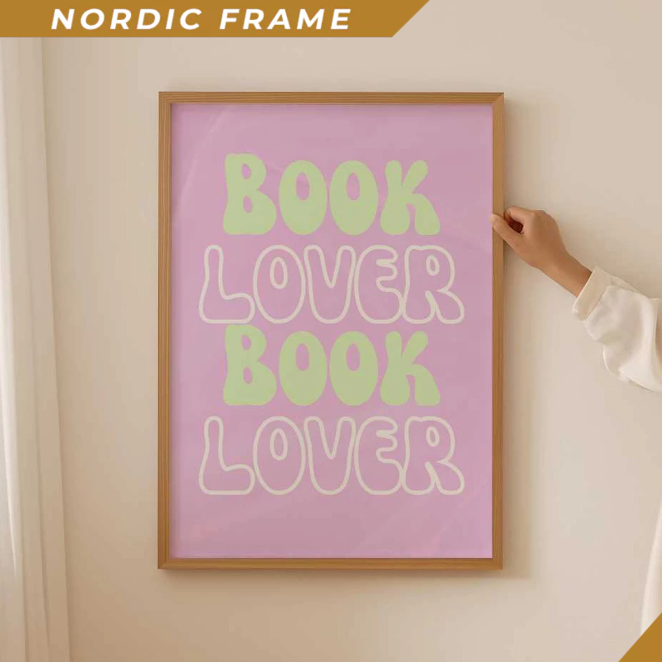 Tranh treo tường, Book lover Poster, Preppy book club Print as book lover gift, Aesthetic book nook 