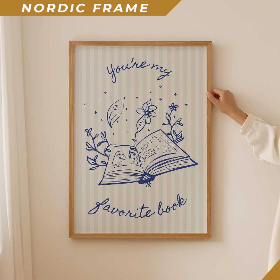Tranh treo tường, Book club Poster, Preppy Print as best gift for book lovers, Aesthetic book nook f