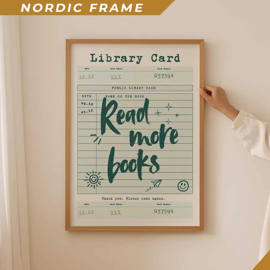 Tranh treo tường, Book club Poster, Preppy Guest check Print for book lover gift, Aesthetic bookstag