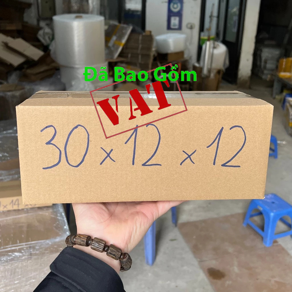 Combo 100 hộp 30x12x12 Siêu cứng 2 mặt nâu 3 lớp sóng C