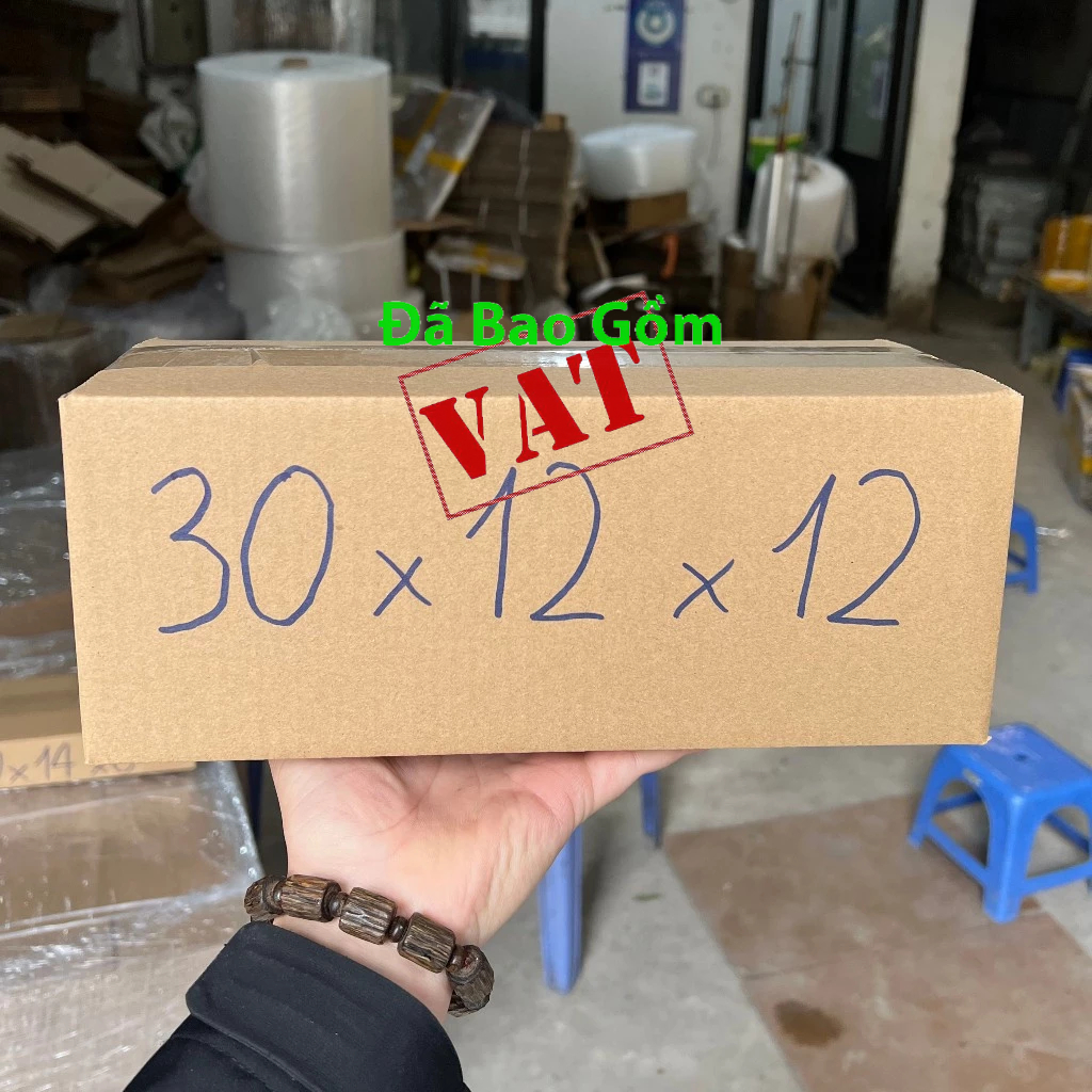 30x12x12 Hộp Carton siêu cứng 2 mặt nâu 3 lớp sóng B (Comboo 50h)