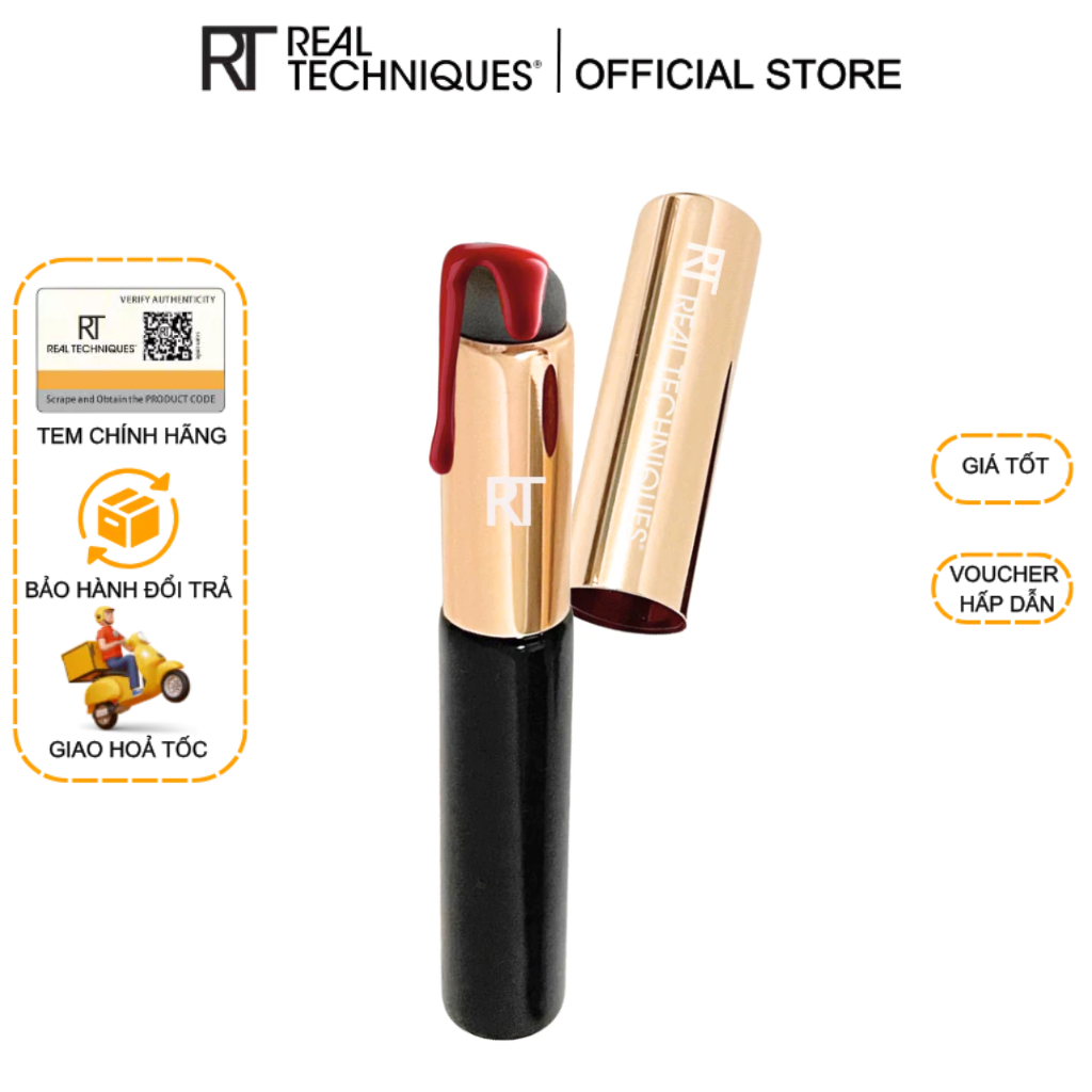 Cọ trang điểm màu đen RT REAL TECHNIQUES Silicone Chuyên Dụng Cho Spa Dưỡng Môi Xăm RT623