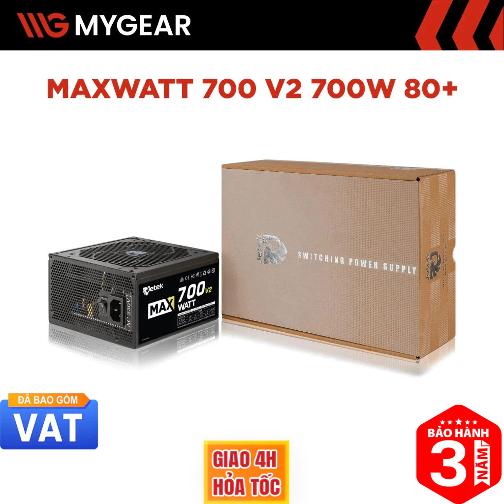 Nguồn máy tính Jetek MAXWATT 700 V2 700W 80 Plus