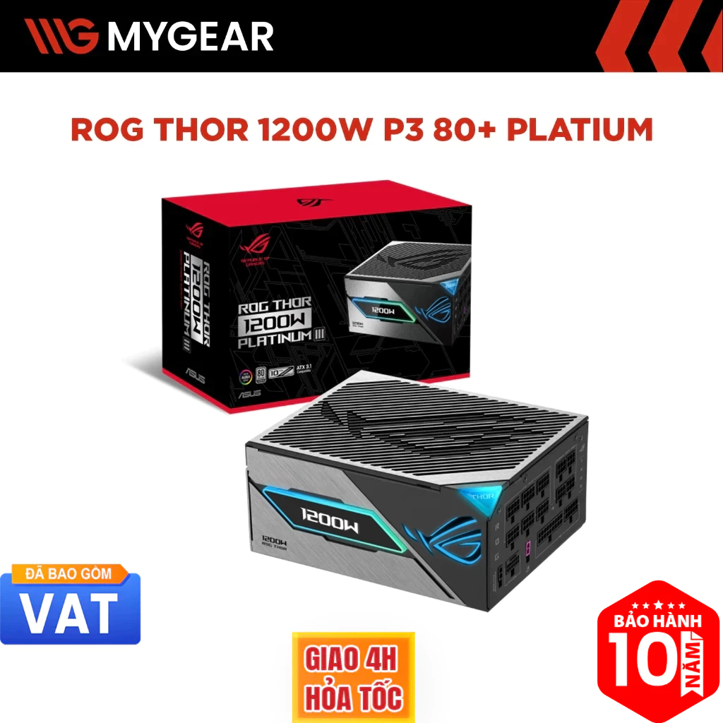 Nguồn máy tính Asus ROG Thor 1200W P3 80 Plus Platinum