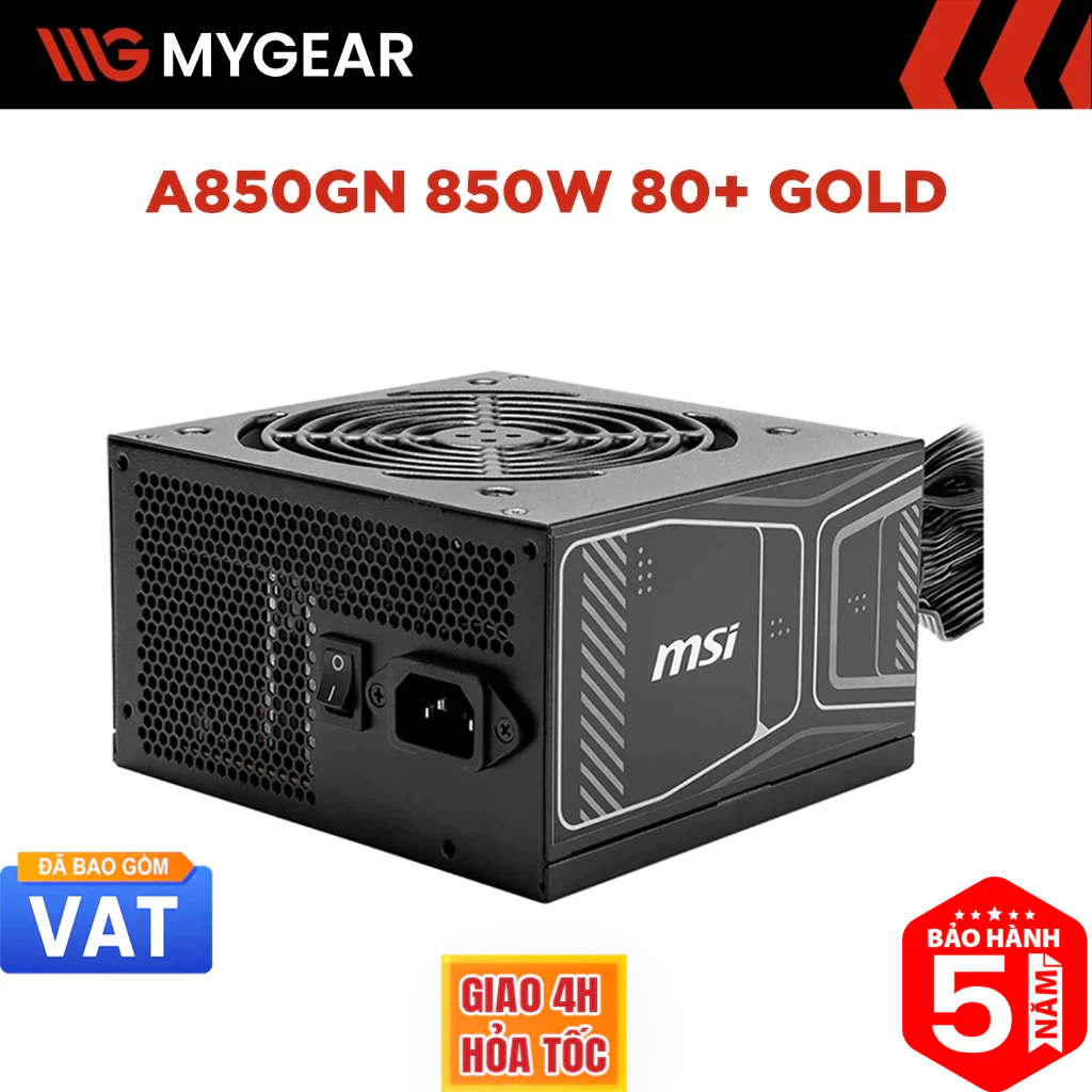 Nguồn máy tính MSI MAG A850GN PCIE5 850W 80 Plus Gold