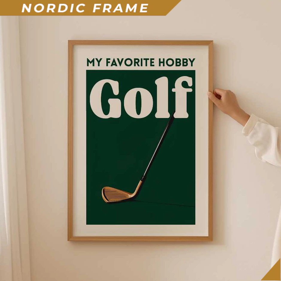 Tranh treo tường, Trendy Golf Poster– Funky sport Golf Lover Wall Art for Funky bathroom or man cave