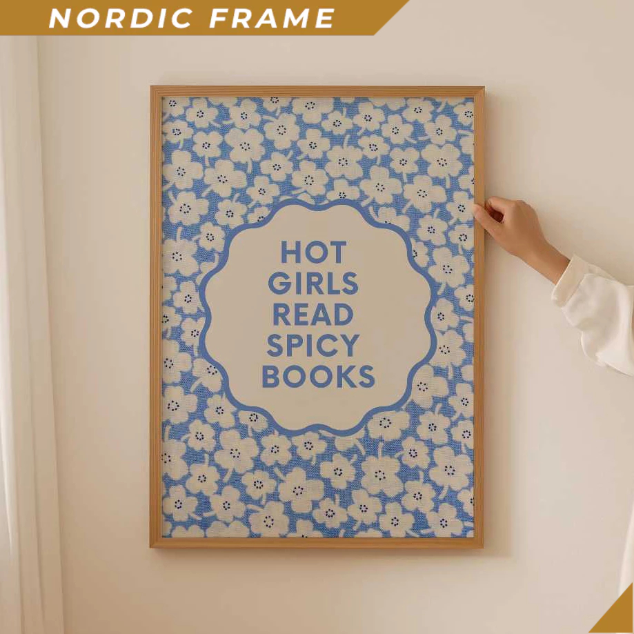 Tranh treo tường, Spicy Book club Poster, Preppy book club Print as book lover gift, Aesthetic book 