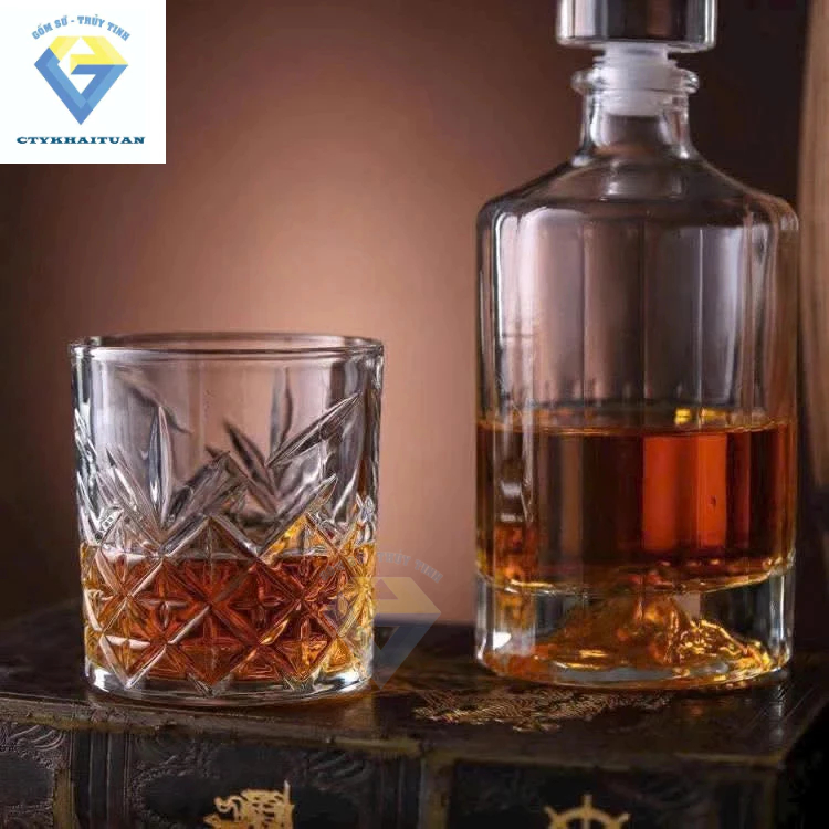 Bộ 6 ly thủy tinh 350ml / ly whisky 350ml DM347-4 / 6 ly thủy tinh Whisky Diamonds dày đẹp