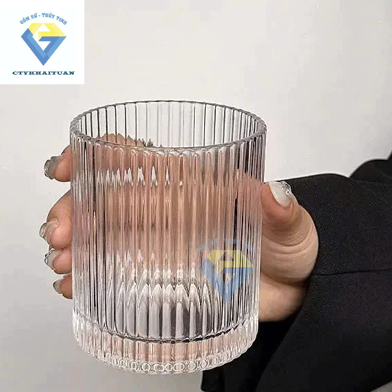 Hộp 6 ly thủy tinh sọc 360ml ly cafe , ly whisky Diamonds DM347-3