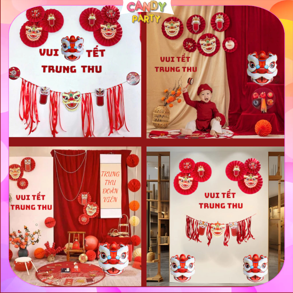 Phụ Kiện Trang Trí Tết, Set Trang Trí Tết Trung Vui Decor Nhà Hàng, Quán Cafe, Lớp Học